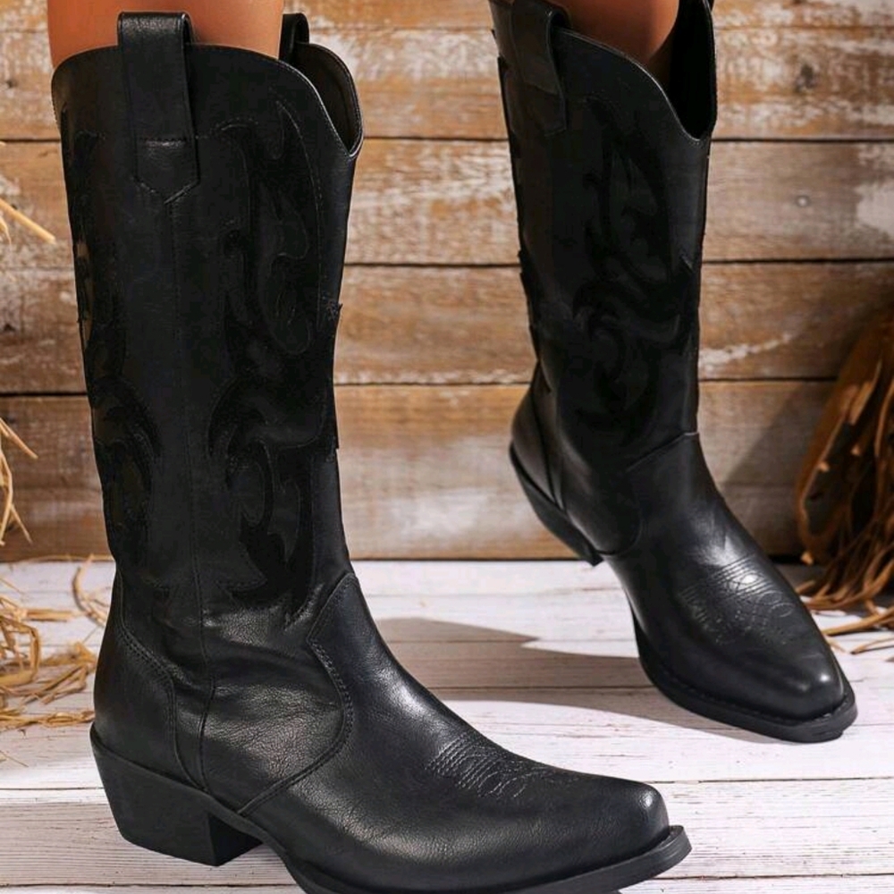 Women's Fashionable Vintage Autumn Embroidered Western Cowboy Boots - Picture 5 of 8